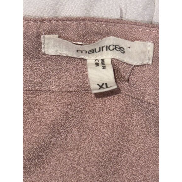 Maurices Womens Mauve Sleeveless V-Neck Blouse With Front Zipper XL - Picture 2 of 5
